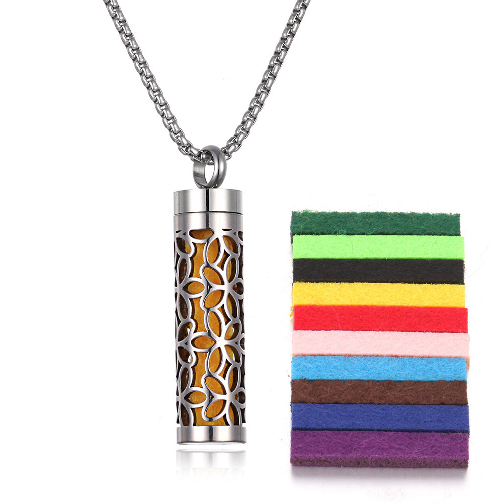 Aromatherapy Essential Oil Pendant Necklace — Titanium Steel Diffuser Locket | 16 Styles + Cotton Pads — Prime Trend Market