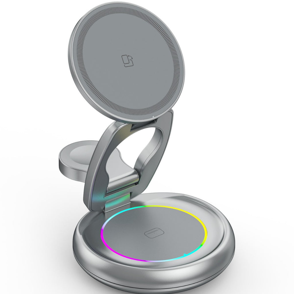 3-in-1 15W Magnetic Wireless Charger with Retractable Cord — iPhone, Apple Watch & AirPods — Prime Trend Market