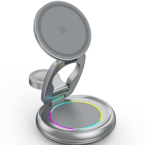 3-in-1 15W Magnetic Wireless Charger with Retractable Cord — iPhone, Apple Watch & AirPods — Prime Trend Market