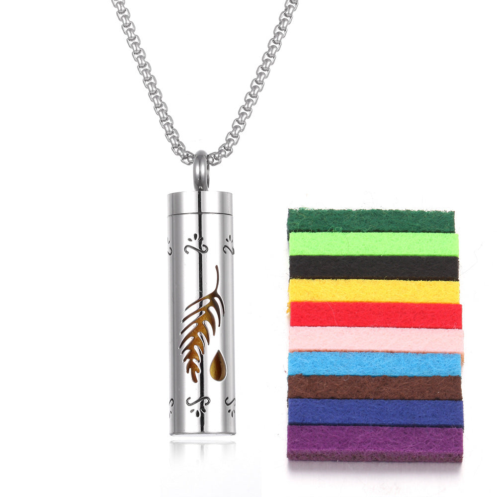 Aromatherapy Essential Oil Pendant Necklace — Titanium Steel Diffuser Locket | 16 Styles + Cotton Pads — Prime Trend Market