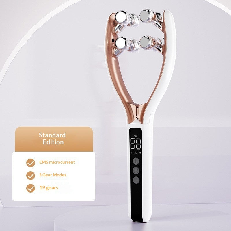 V-Roller EMS Red & Blue Dual-Wave Face Lifting & Slimming Device — Micro Current Tightening Beauty Tool — Eliza & Tuan