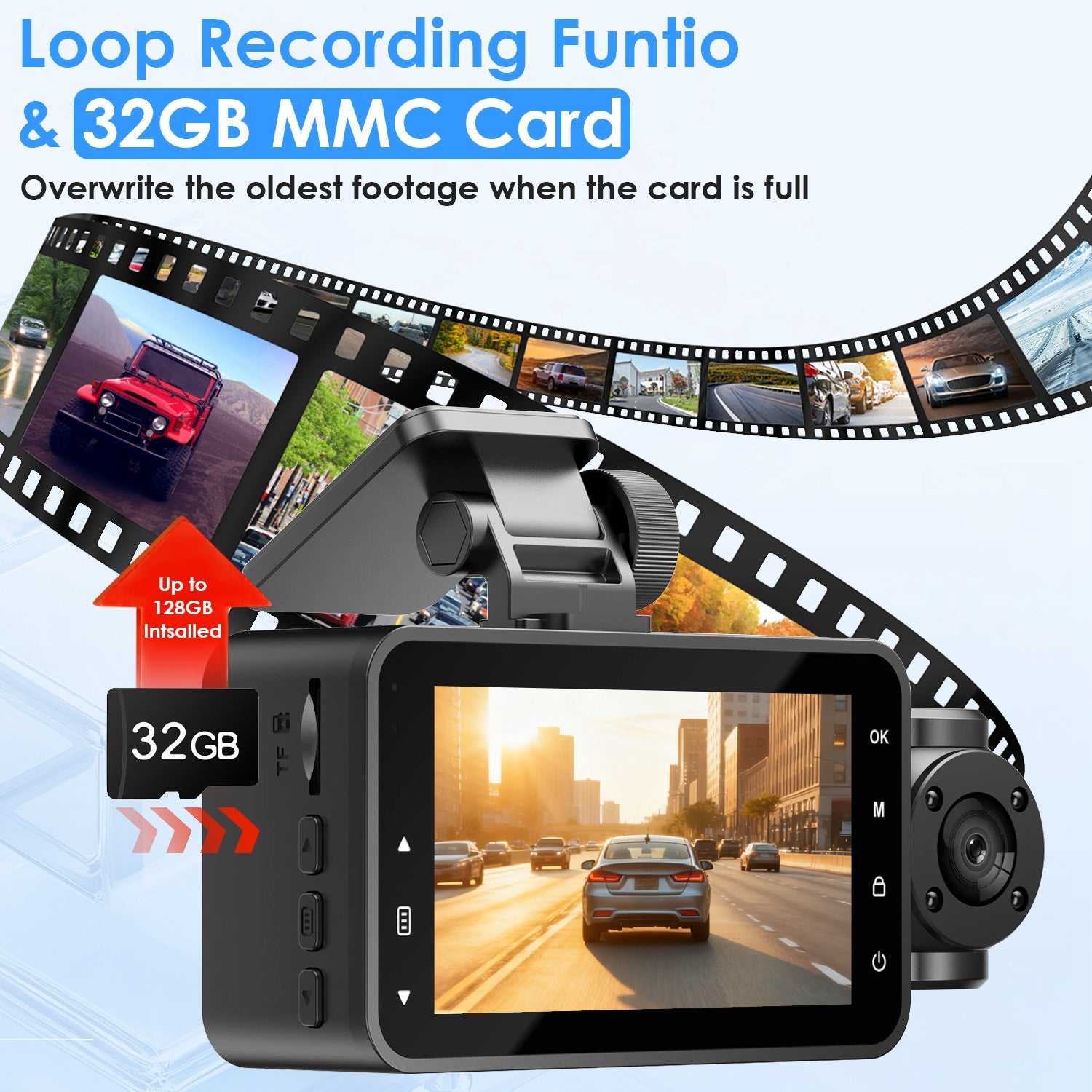 WiFi 3-Channel Dash Cam 1080P | Night Vision | App Control | 32G MMC | Parking Monitor — Prime Trend Market