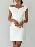 Off-Shoulder Draped Mini Dress