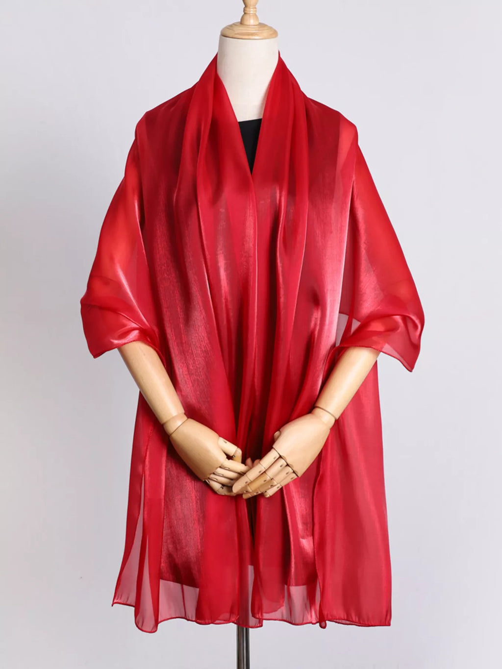 Solid-Color Polyester Organza Scarf