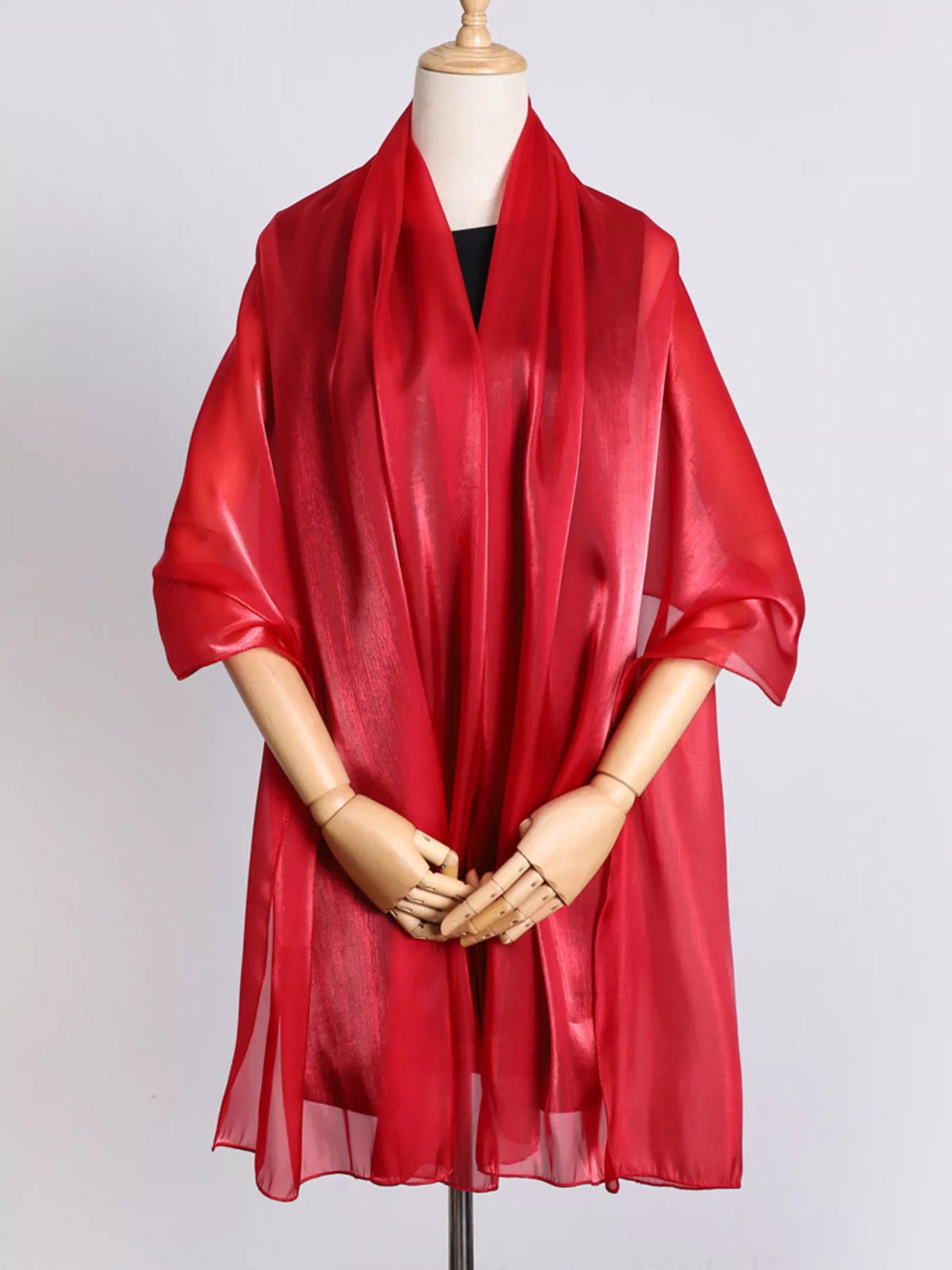 Solid-Color Polyester Organza Scarf