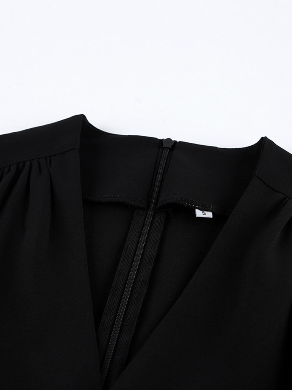 Ruched Surplice Button-Detail Mini Dress