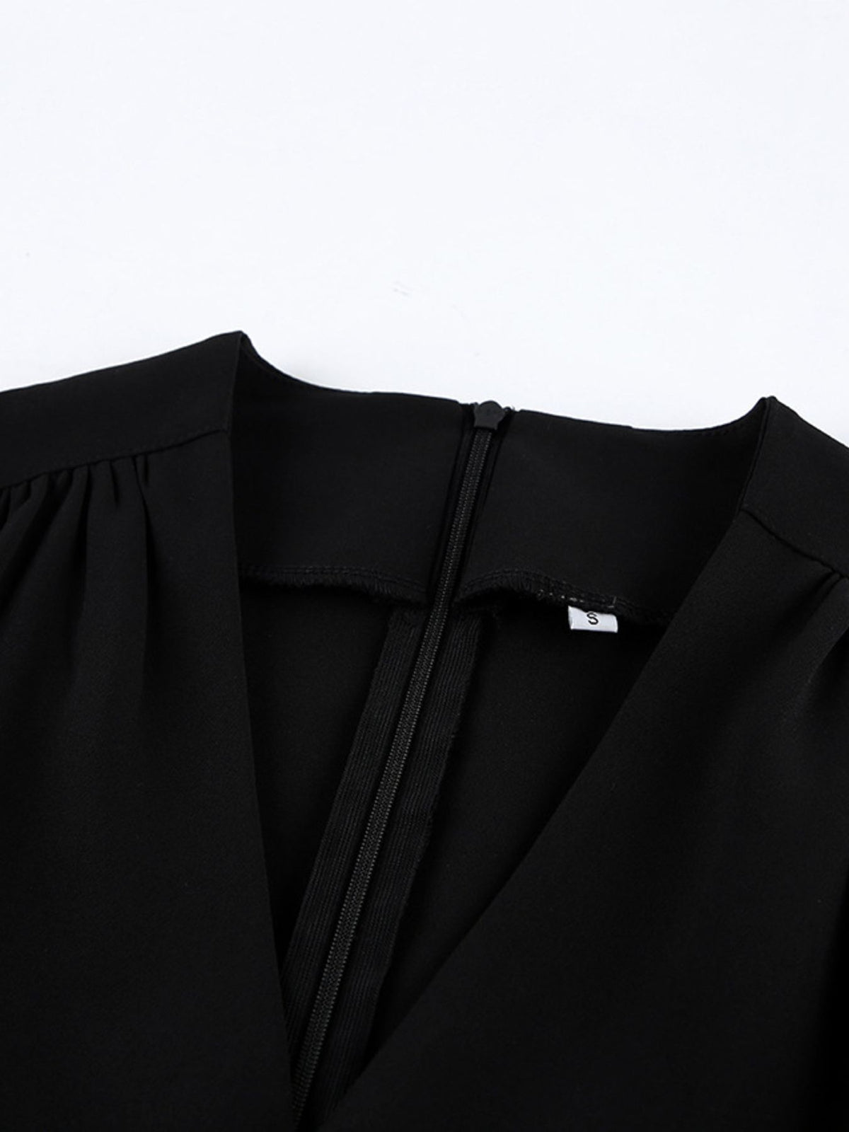 Ruched Surplice Button-Detail Mini Dress