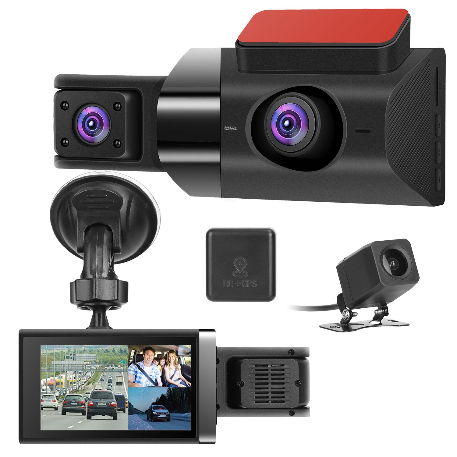 2K 3-Channel Dash Cam | GPS + WiFi | G-Sensor | Parking Monitor | Night Vision | App Control — Prime Trend Market