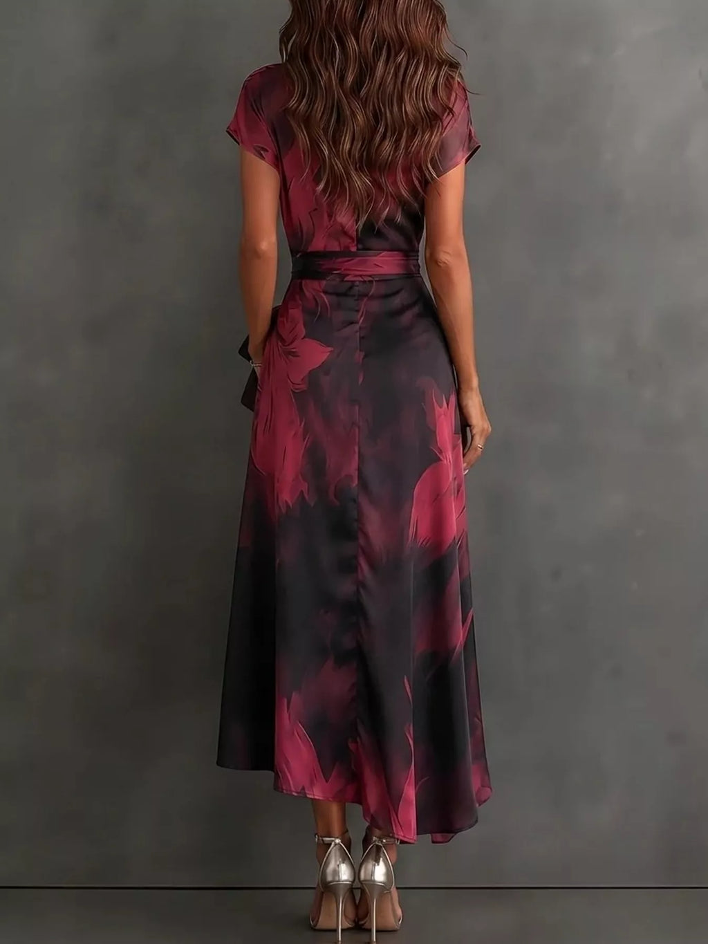 Tie-Detail Surplice Dress