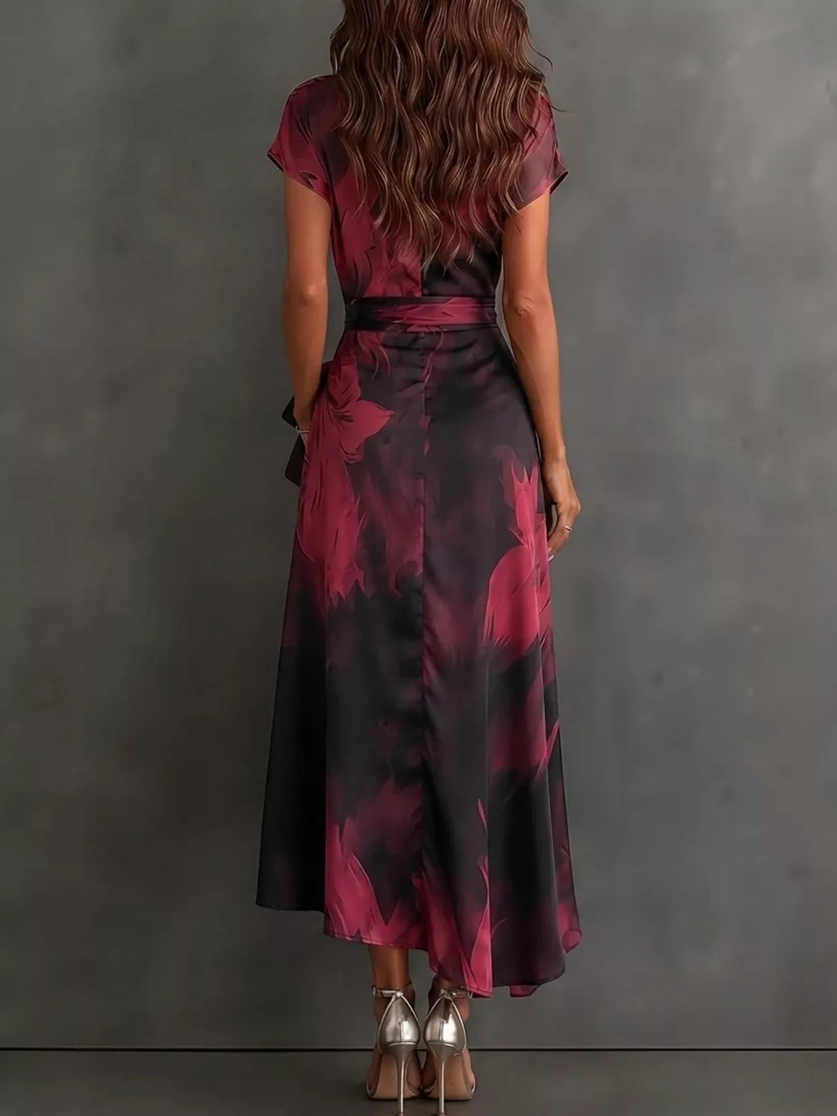 Tie-Detail Surplice Dress