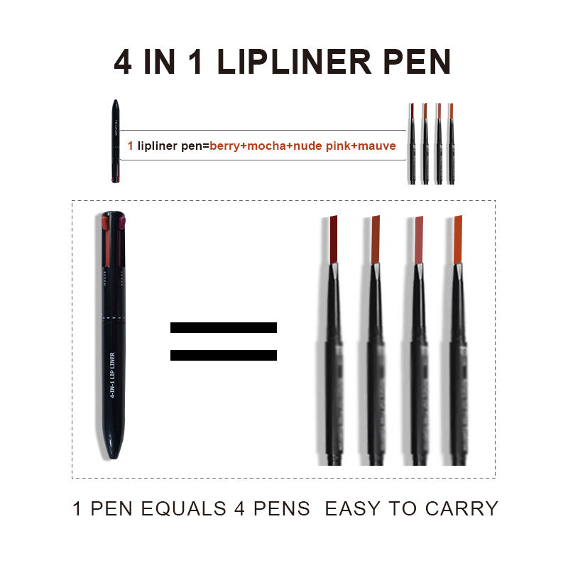 4-in-1 Multifunctional Makeup Pen – Eyeliner, Lip Liner, Brow Pencil & Highlighter | Travel-Ready Beauty Pen — Prime Trend Market