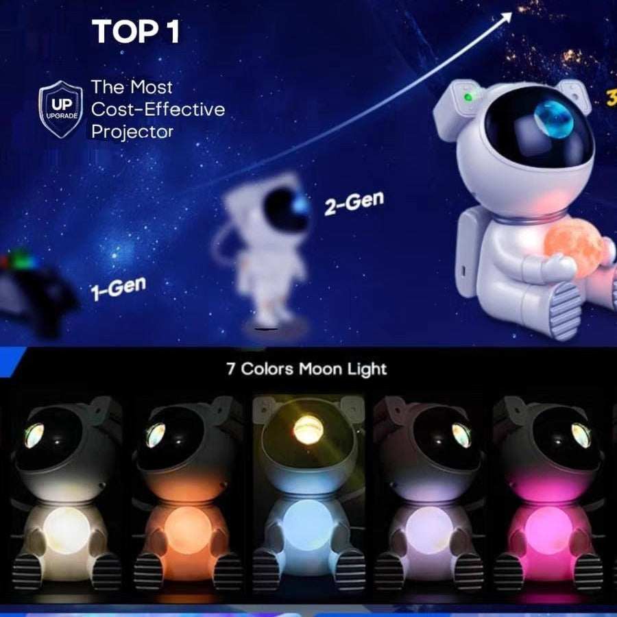 AstroGlow™ Galaxy Projector Night Light — Astronaut Starry Sky & Northern Lights Lamp — Prime Trend Market