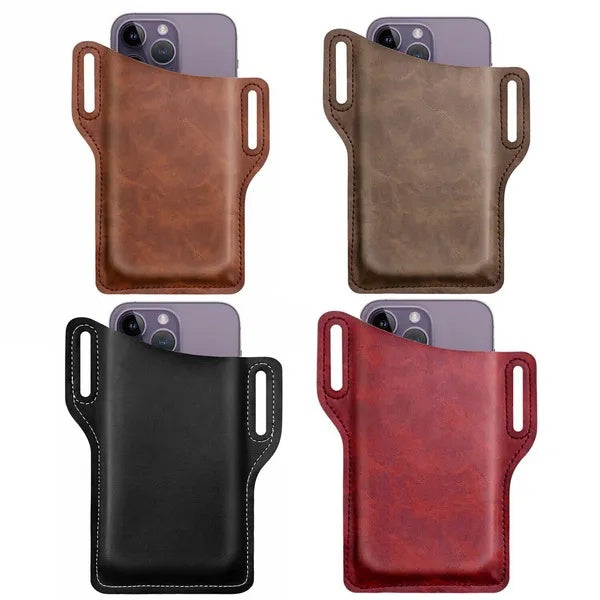 Men's Leather Phone Belt Holster — Waist Pouch with Belt Loop — Prime Trend Market