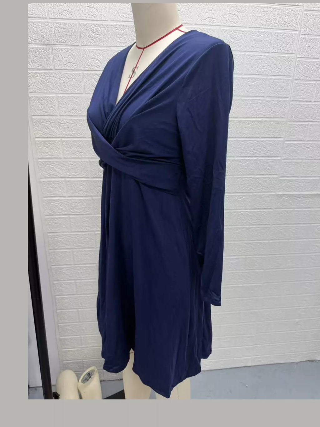 V-Neck Crisscross Ruched Dress, Long-Sleeve & Sleeveless, S–3XL