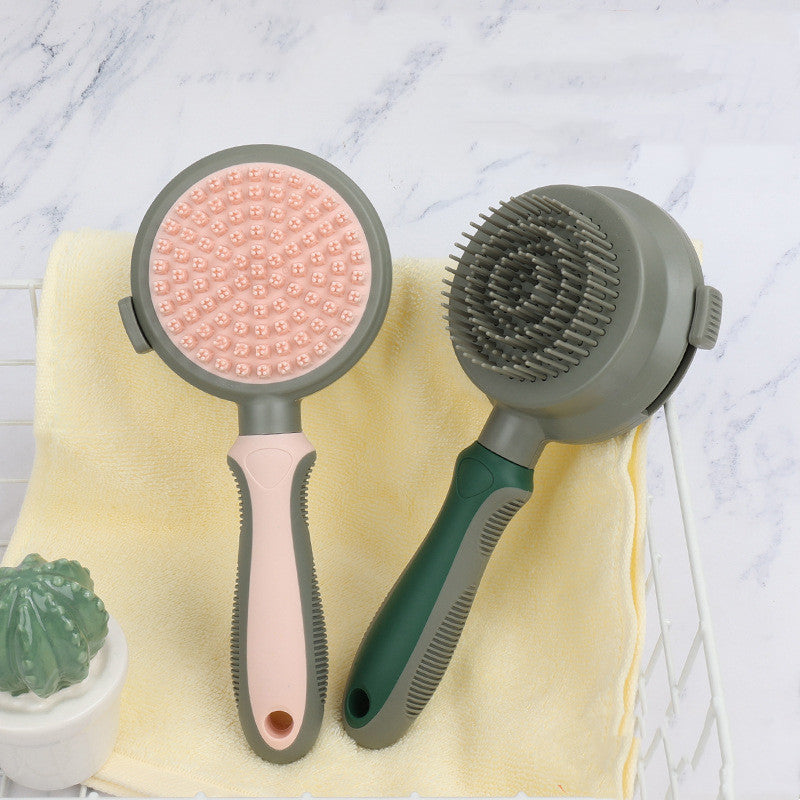 Pet Self-Cleaning Slicker Brush — Double-Sided Grooming Comb — Prime Trend Market