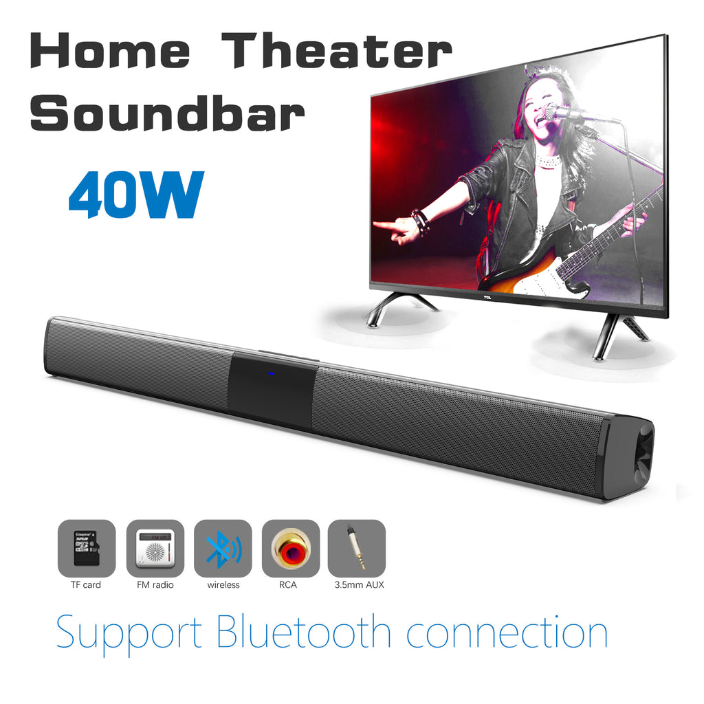Home Theater Bluetooth Speaker System — 330mm & 550mm, Remote Control, Deep Bass, Black — Eliza & Tuan
