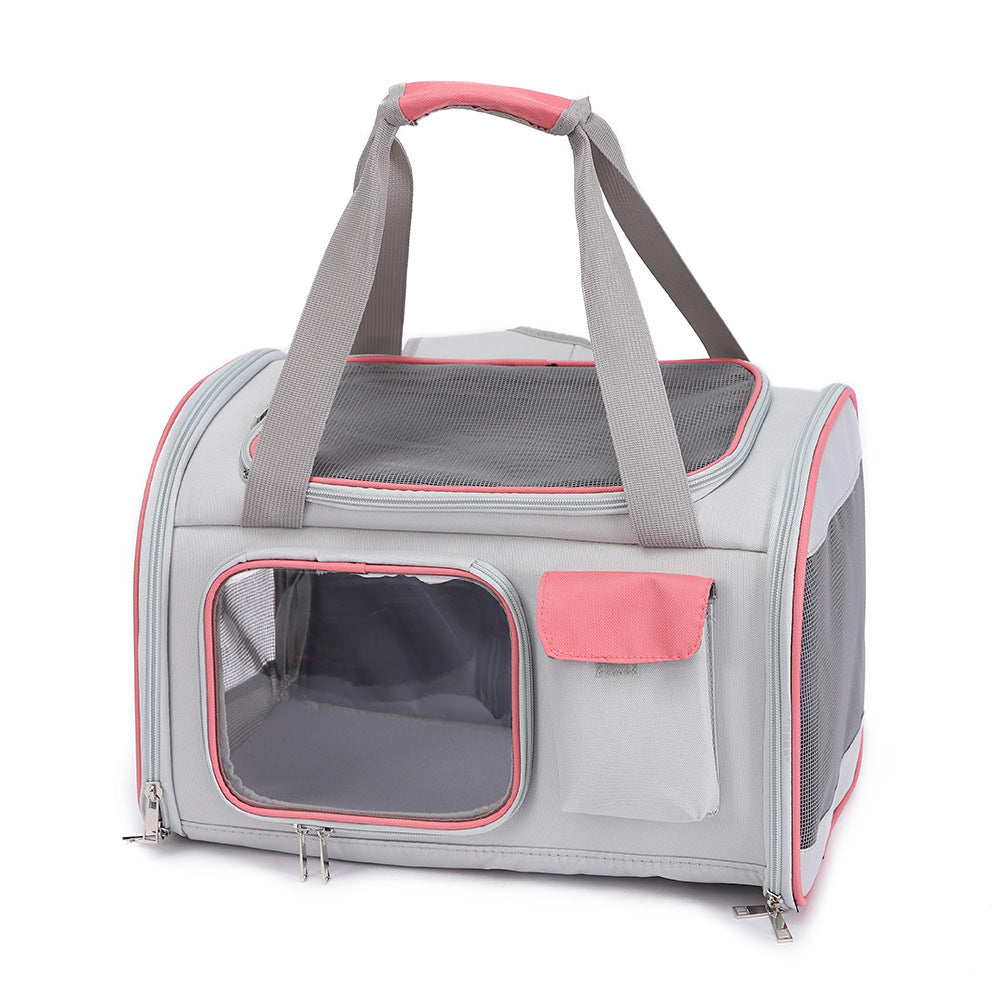 Luxury Foldable Dual-Purpose Pet Shoulder Bag – Cat & Small Dog Carrier — Prime Trend Market