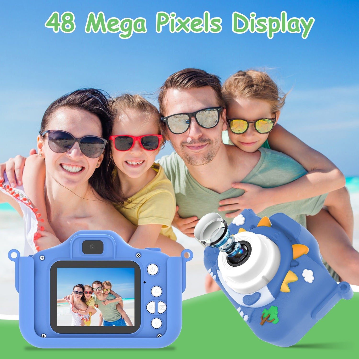 SnapPro™ 48MP Kids HD Camera — 1080P Dinosaur Selfie Cam with 32GB Card & Fast US Shipping — Prime Trend Market