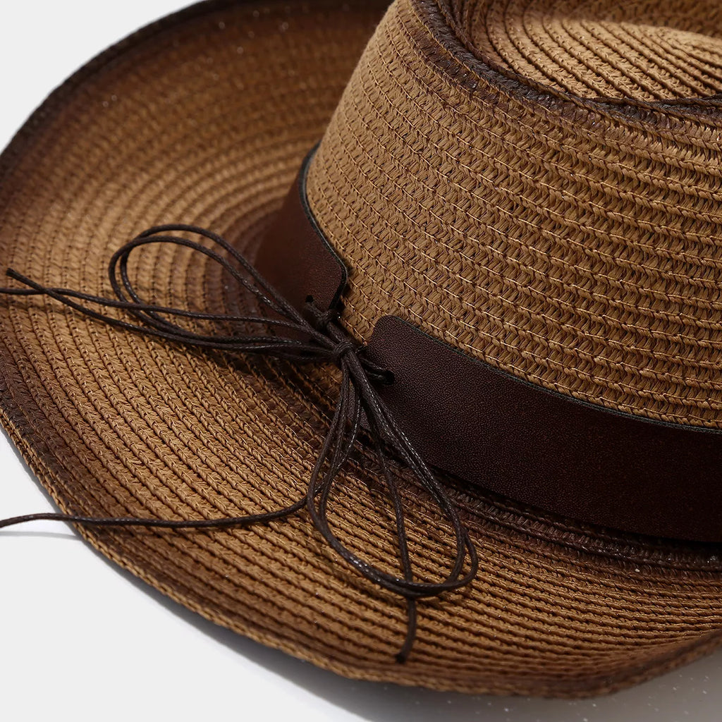 Bull Skull Straw Cowboy Hat