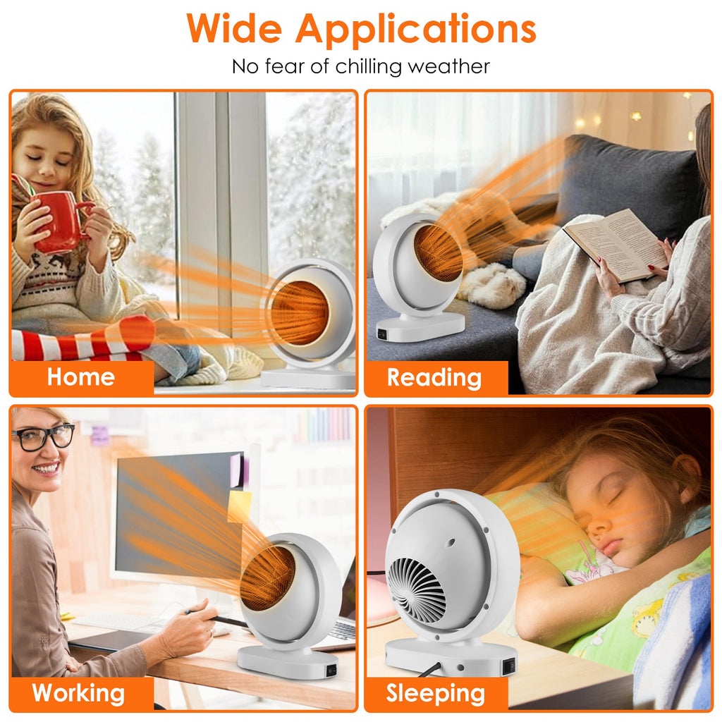 380W Portable Desktop Space Heater — 3S Fast Heat, 30° Tilt, Quiet & Safety Protection — Prime Trend Market