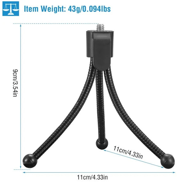 Flexible Mini Tripod Stand — Camera & Mini Projector Tabletop Mount | 1/4"-20 Universal Screw — Prime Trend Market