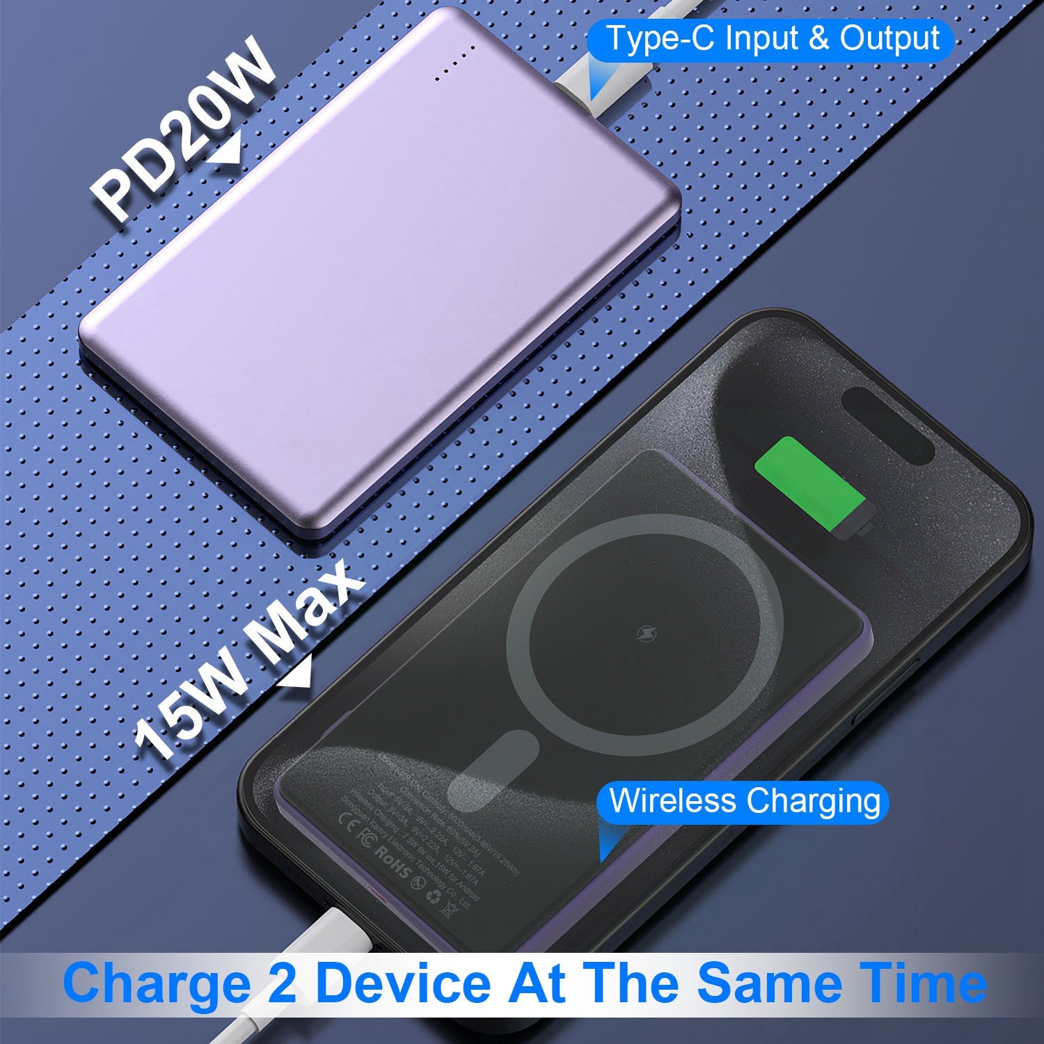 2-in-1 MagSafe Wireless Power Bank 5000mAh — PD20W Fast Charging, Ultra-Slim 8mm, 4 Colors — Prime Trend Market