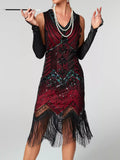 Sequin Fringe-Hem Sleeveless Dress | S–4XL