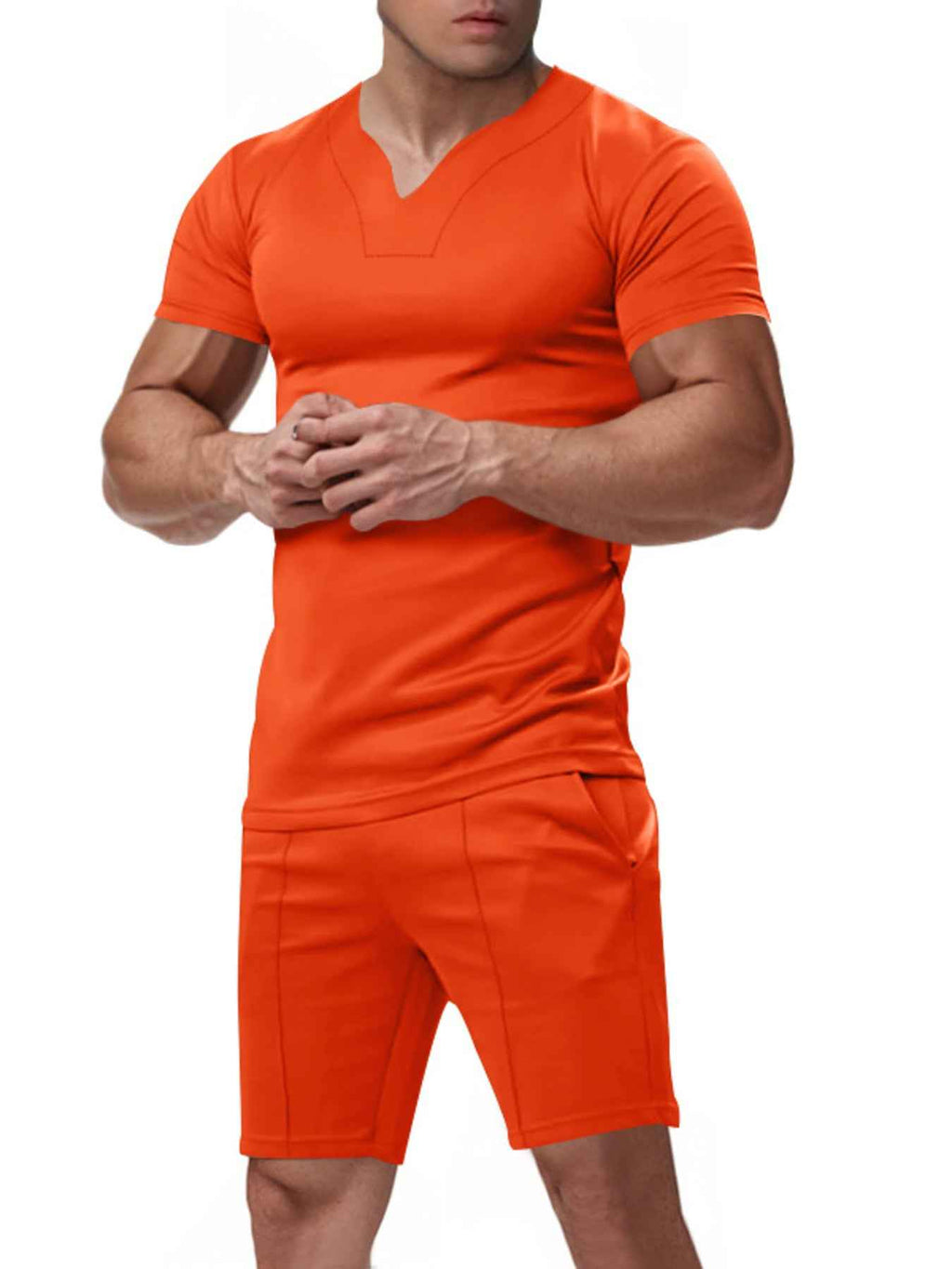 Men’s V-Neck T-Shirt & Shorts Set