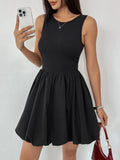 Perfee Black Sleeveless Scoop-Back Mini Dress