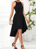 Sleeveless High-Low Hem Dress