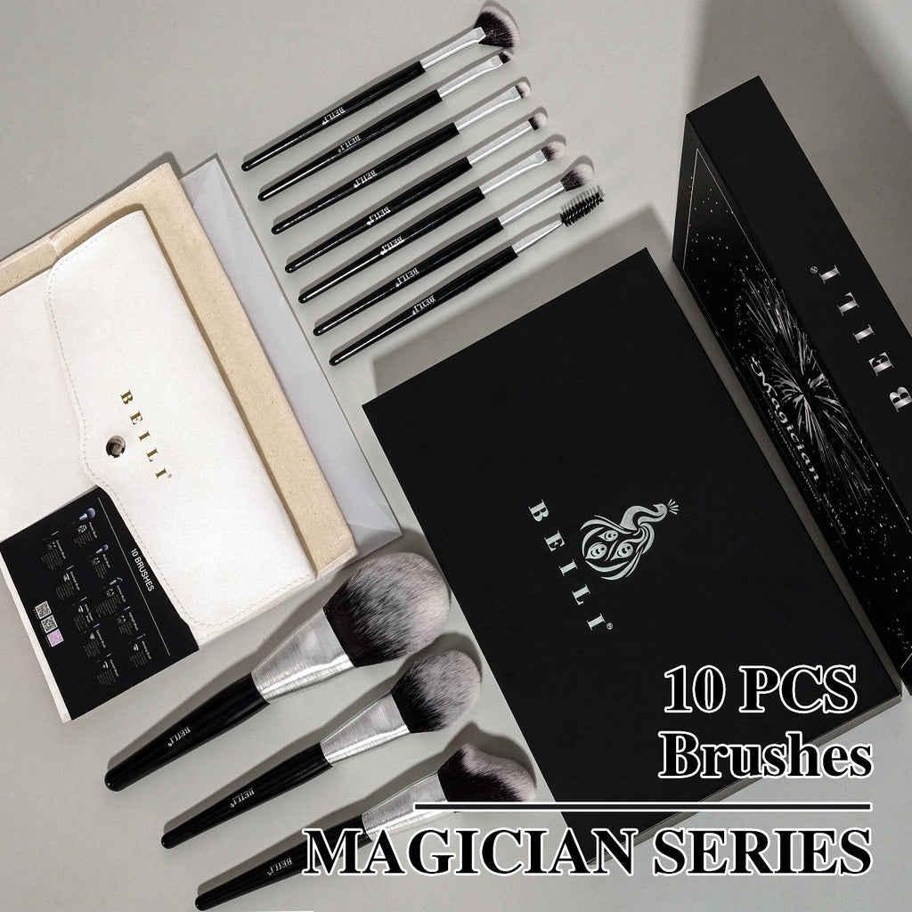 Beli 10pcs Professional Makeup Brush Set New Design Brushed Tube Makeup Brushes — Prime Trend Market