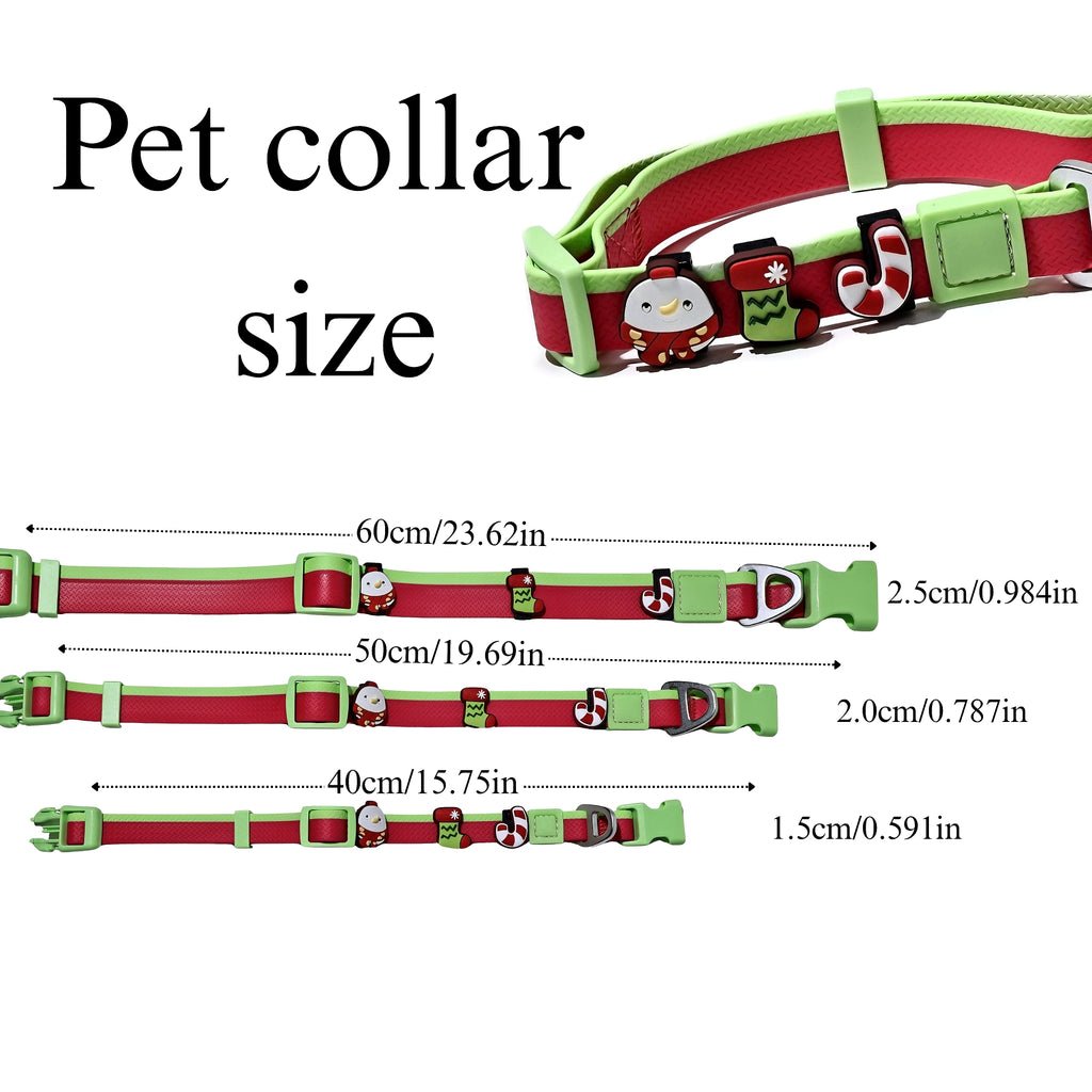 Dual-Color Embossed Pet Leash Set — Waterproof PVC Collar & Leash with DIY Accessories for Dogs — Prime Trend Market