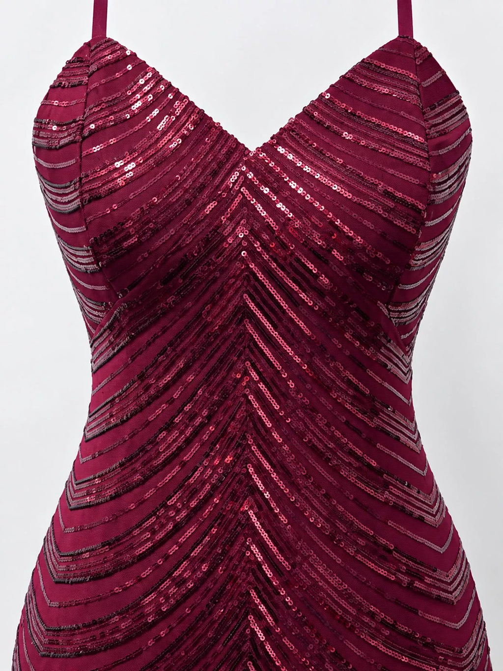 Sequin V-Neck Backless Bodycon Mini Cami Dress