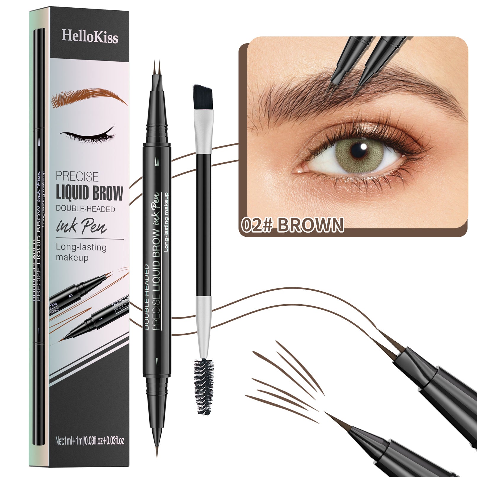 2-in-1 Microblading Eyebrow Pen — Waterproof, Dual-Ended, 3 Shades — Prime Trend Market