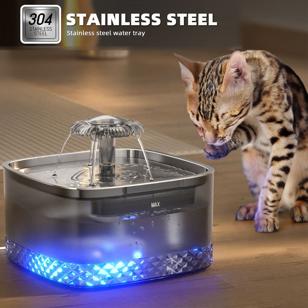Luxury Stainless Steel Smart Cat Water Feeder — Auto-Flow Induction Fountain with Filter — Prime Trend Market