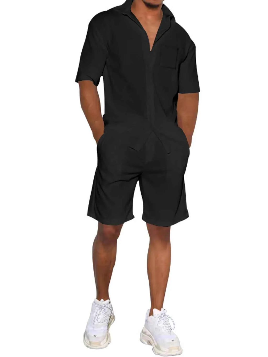 Men’s Button-Up Shirt & Shorts Set