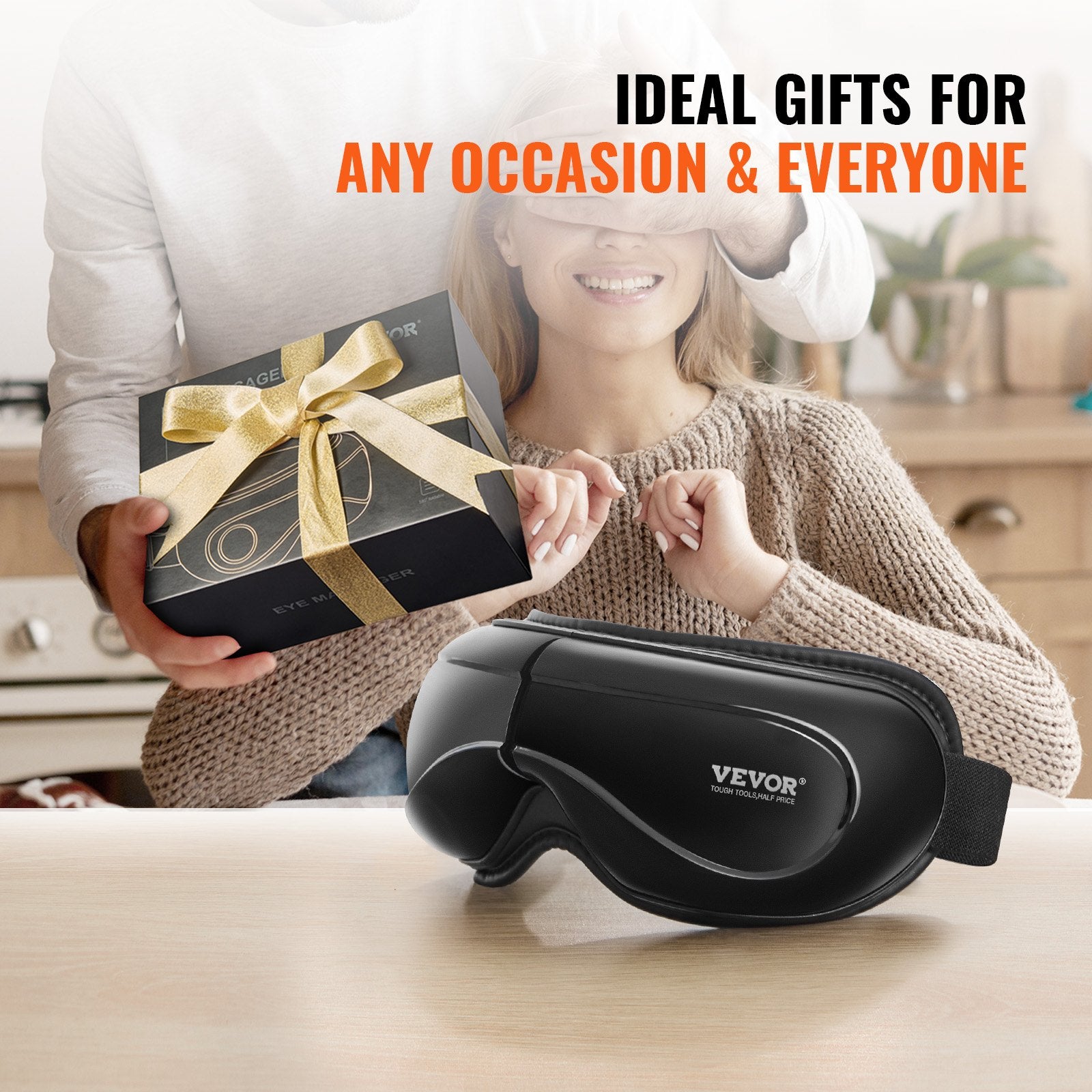 VEVOR Eye Massager with Heat — 5 Modes, Bluetooth Music & Remote Control — Prime Trend Market