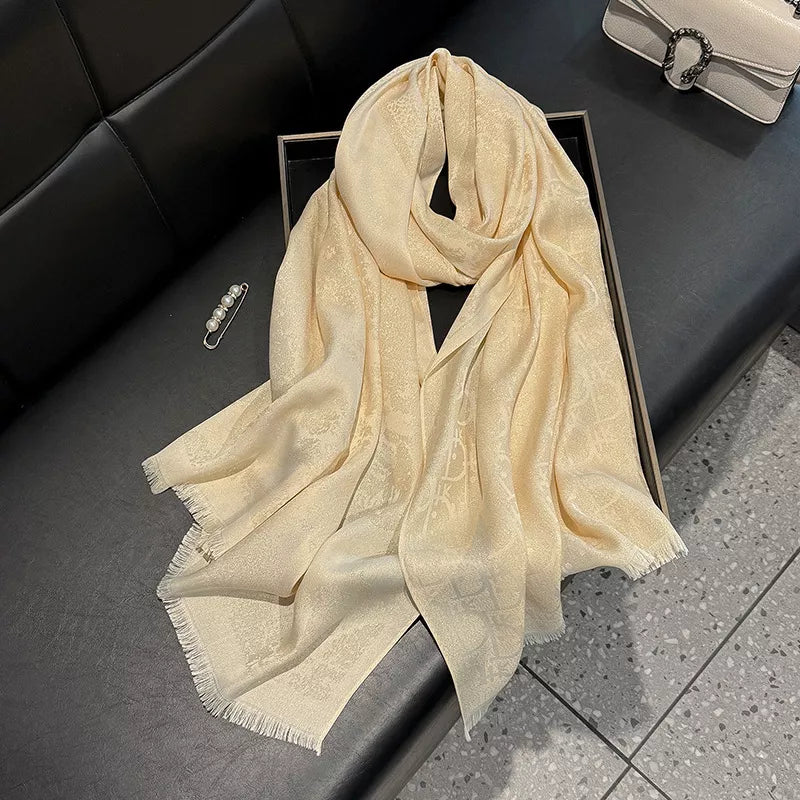 Pastel Raw-Hem Polyester Scarf