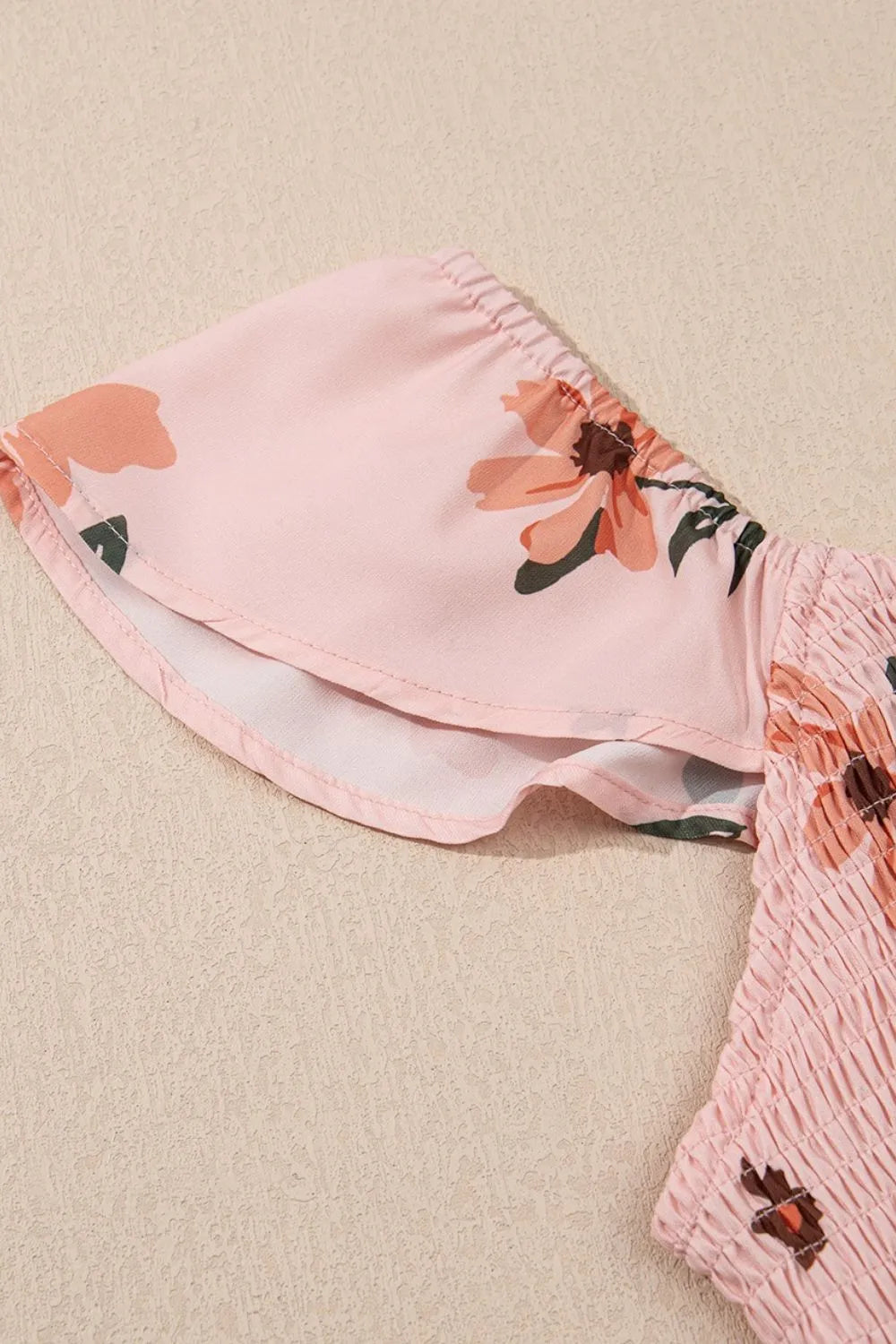Floral Smocked Ruffle-Cap-Sleeve Maxi Dress