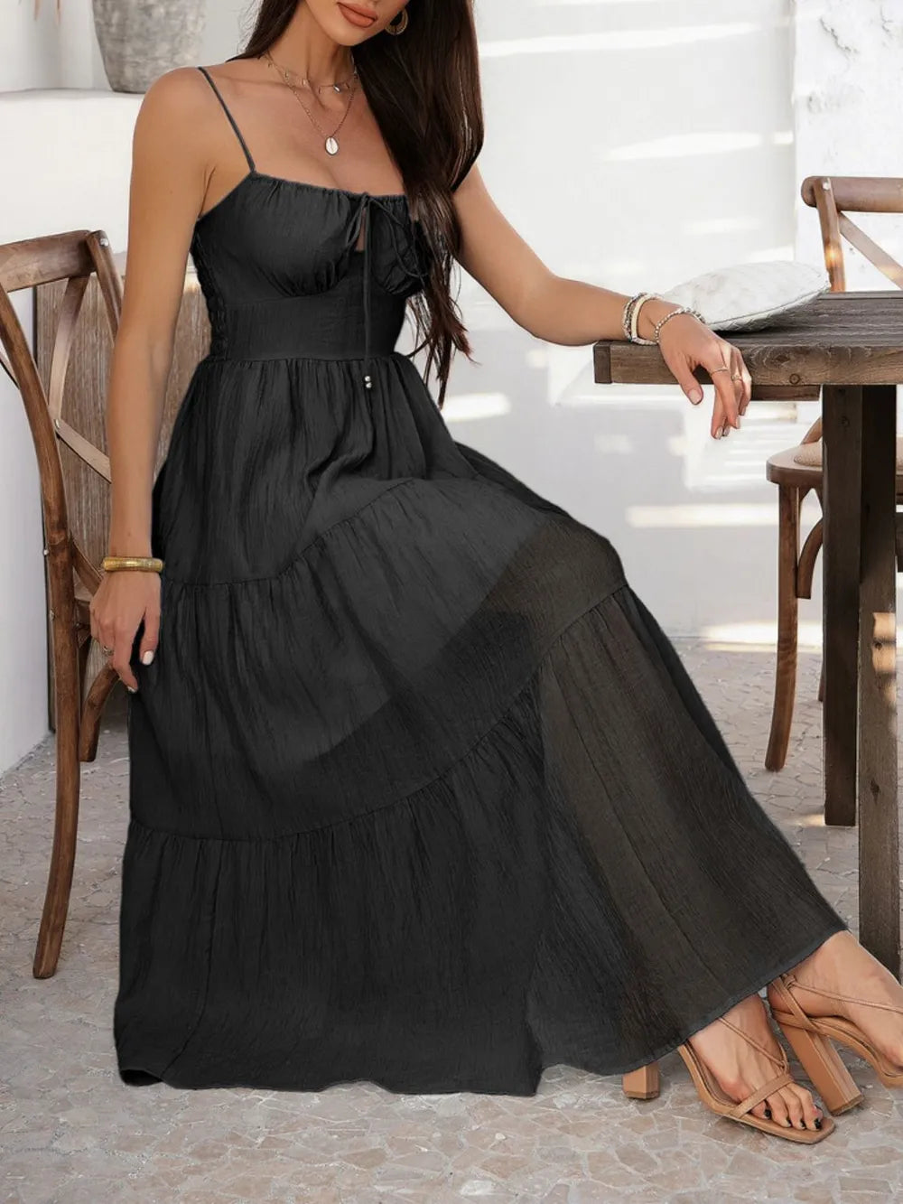 DeVine Smocked Tiered Maxi Cami Dress
