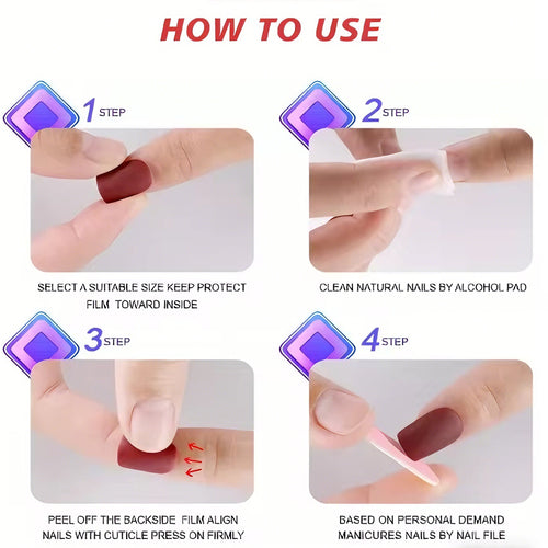 Bow Nail Art Press-On Nails – 24 PCS Long Square Head Shape | Cute Y2K Ribbon Design — Prime Trend Market