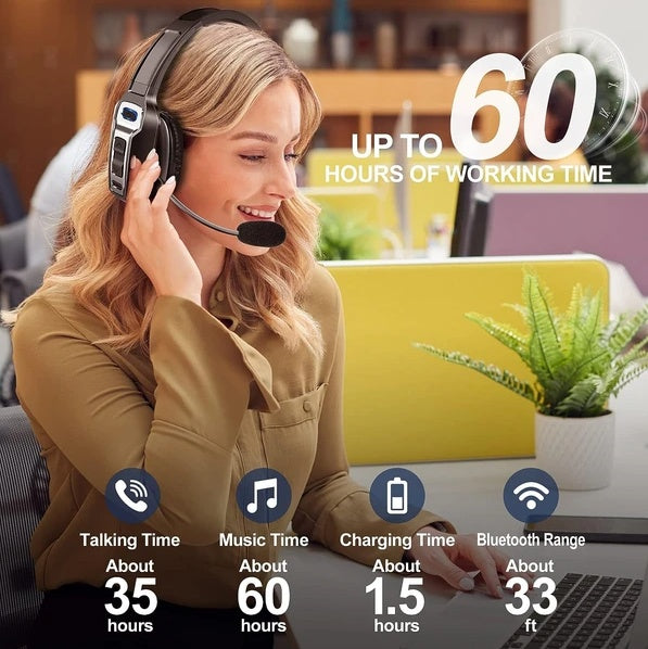 Pro Trucker Bluetooth 5.2 Headset | Noise Cancelling Mic | Wireless Single-Ear — Eliza & Tuan