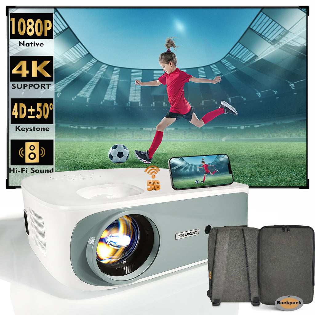 4K Smart Projector — Native 1080P, 9500 Lumens, 5G WiFi, Bluetooth 5.0, 4D Keystone — Prime Trend Market