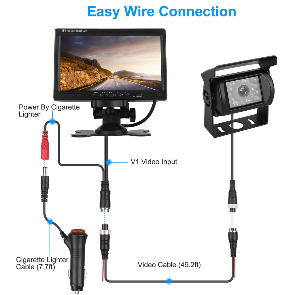7" Backup Camera System | IP67 Waterproof | Night Vision | 110° Wide Angle | Trucks Vans SUVs — Prime Trend Market