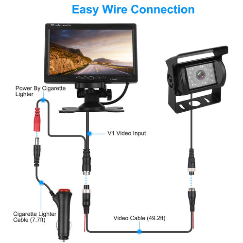 7" Backup Camera System | IP67 Waterproof | Night Vision | 110° Wide Angle | Trucks Vans SUVs — Prime Trend Market
