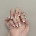 Pearl White Gradient Press-On Nails — Ballet Ombre Wearable Fake Nails — Prime Trend Market