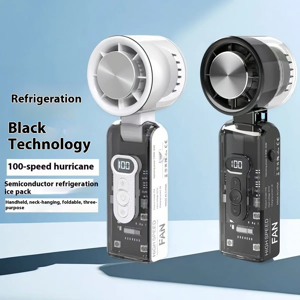 Semiconductor Ice Compress Cooling Fan — Portable Handheld Digital Display USB Fan — Prime Trend Market