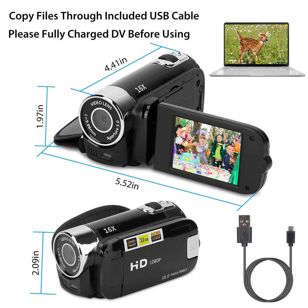 Luxury 270° Rotating Vlog Camera — 1080P HD, 16x Zoom, Built-in Fill Light & Selfie Mode — Prime Trend Market