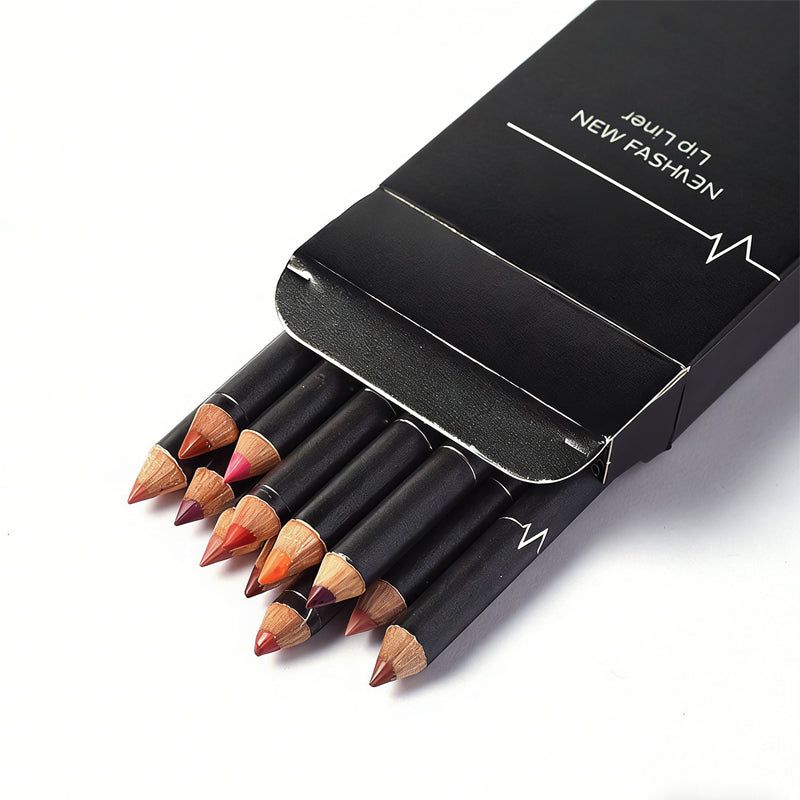 12-Color Lip Liner Pencil Set – High Pigment, Vegan, Longwear Ultra Fine Lip Liners | All Skin Tones — Prime Trend Market
