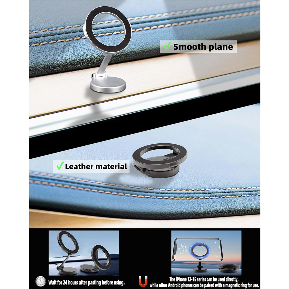 Adjustable Magnetic Car Phone Holder — 360° Rotation, 51 Magnets, Zinc Alloy — Eliza & Tuan